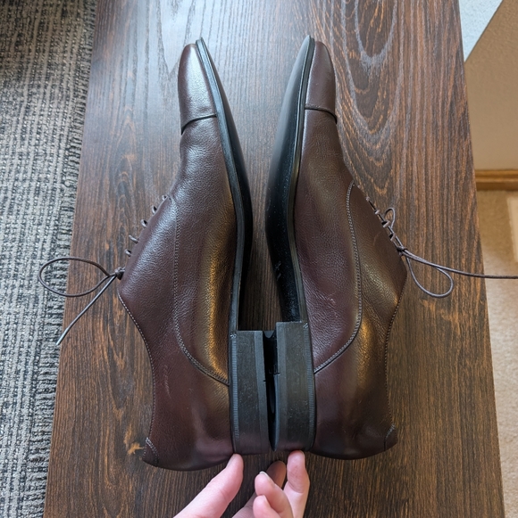 Salvatore Ferragamo Brown Leather Cap Toe Brogue Oxford Dress Shoes - Picture 8 of 10